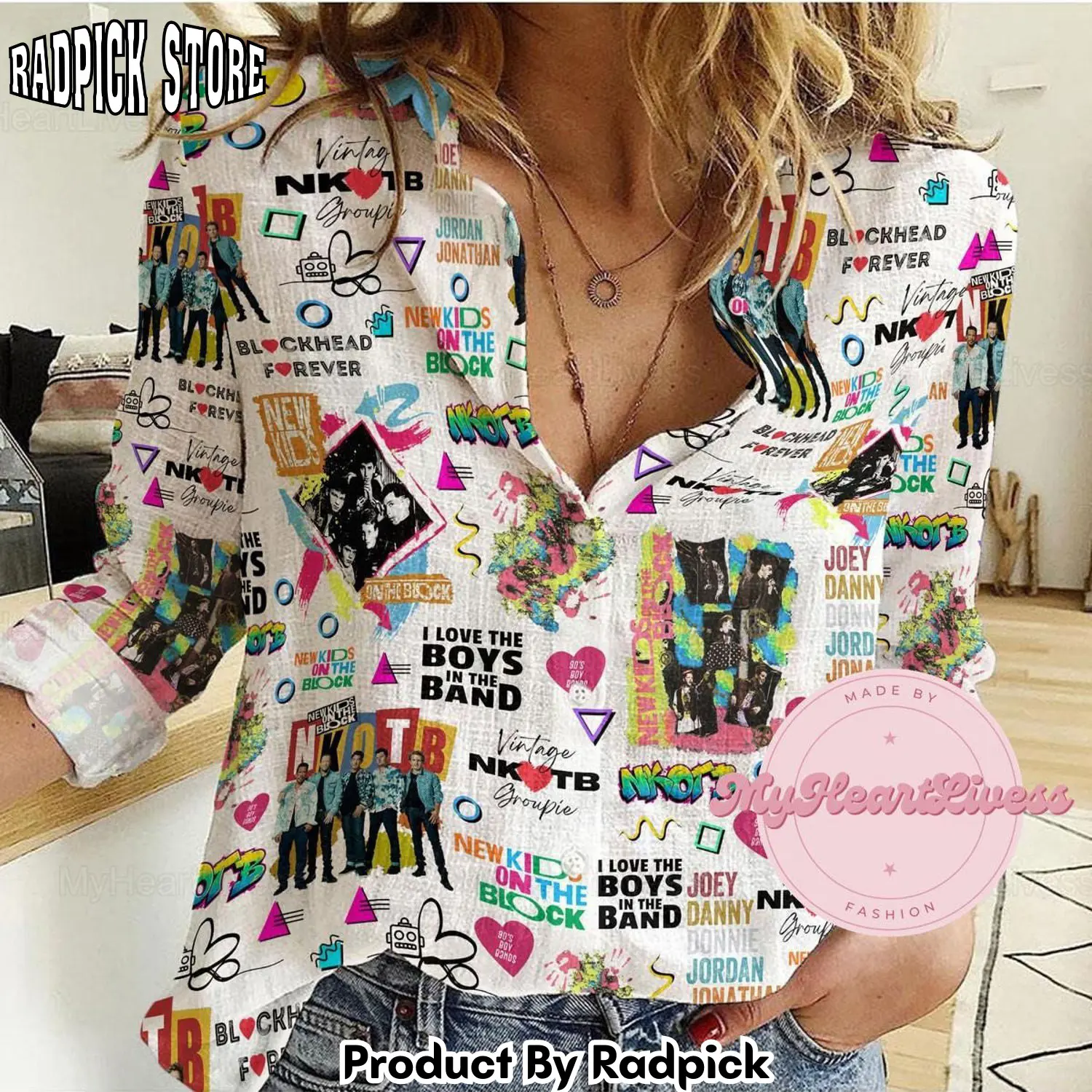 Radpick nkotb linen shirt nkotb girl shirt music linen blouse rock and roll shirts for women nkotb women shirts gift for her rp662476
